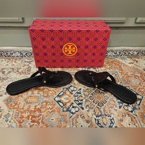 TORY BURCH Miller Black Leather Sandals